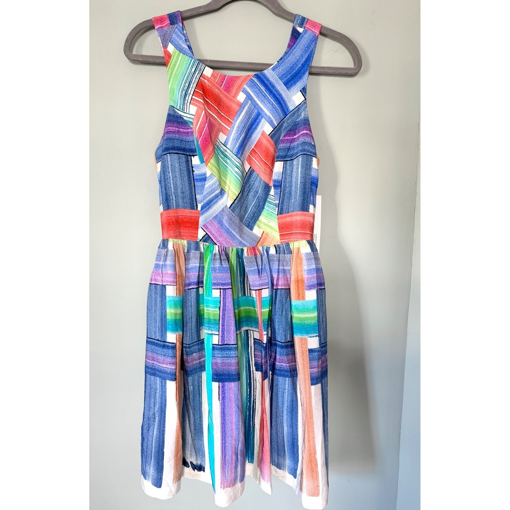 Amanda Uprichard Emmie Silk Mini Dress Multicolor Abstract Size Small‎ NWT